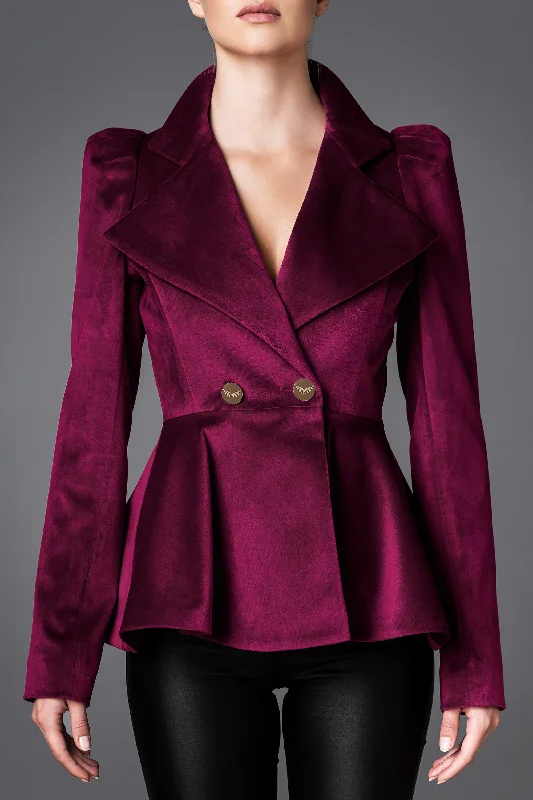 Women's Velvet Jacket - Daring Magenta Rayon Jacket Velvet Jacket Corduroy Jacket