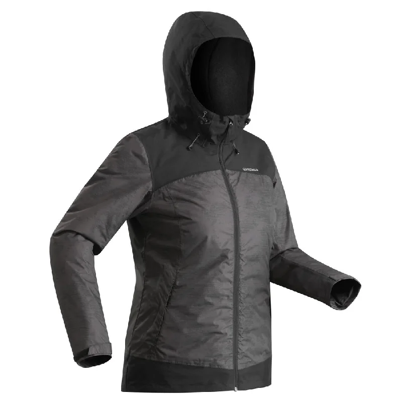 Women’s Waterproof Winter Hiking Jacket - SH100 X-WARM -10°C Stand-Up Collar Roll-Neck Collar Turtle Neck