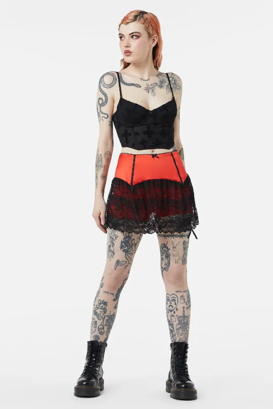 Boudoir Satin Lace Skort tulle skirt dreamy