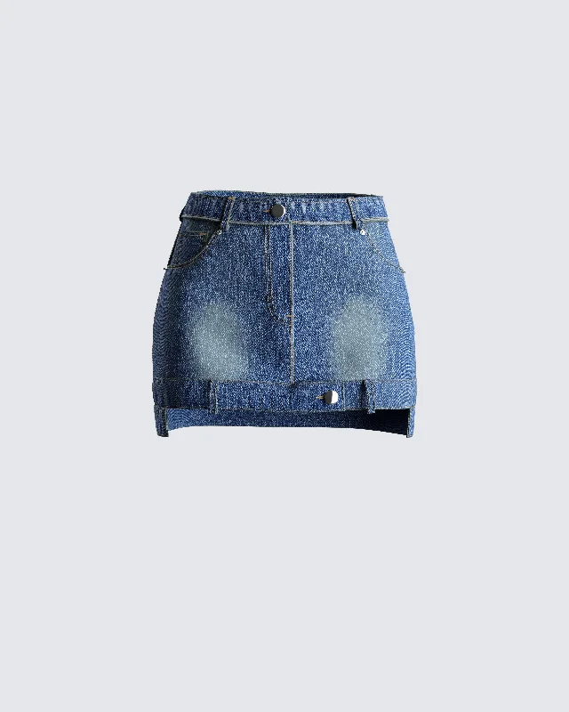 Georgina Blue Denim Mini Skirt boho skirt vibe