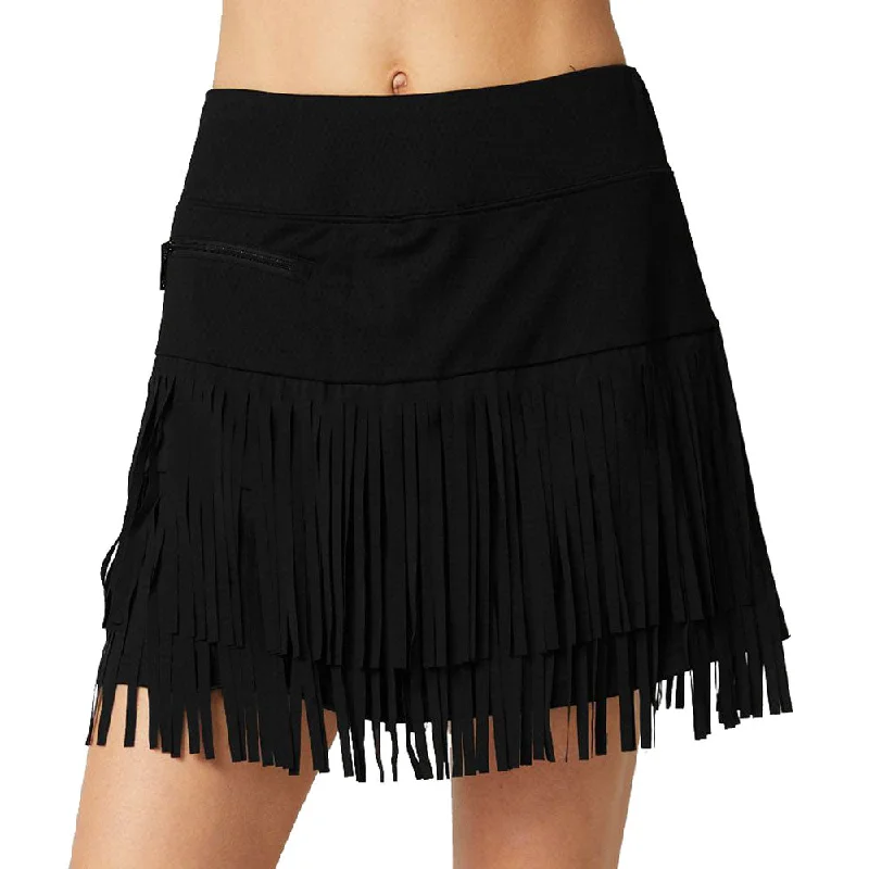 GGBlue Fringe Black 18in Womens Golf Skort spandex blend skirt