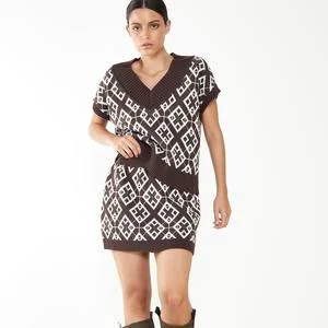 Glamorous Care Brown Geometric Mini Skirt cashmere skirt soft