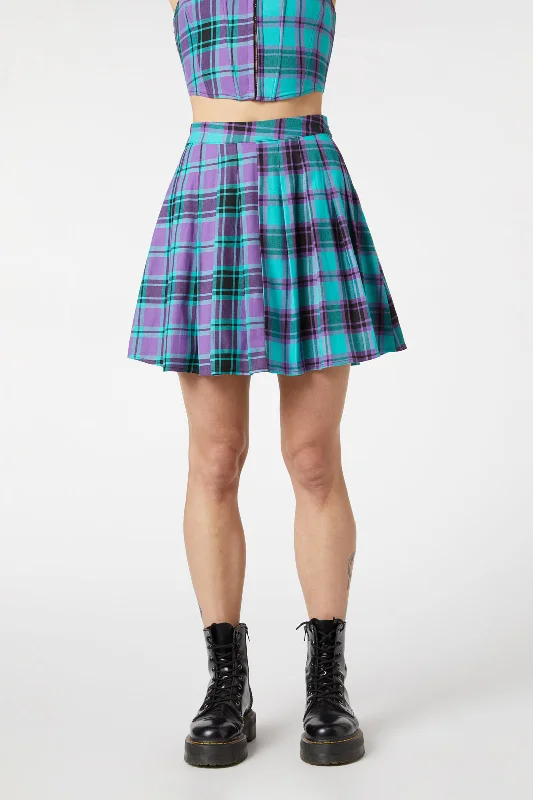 Grinning Tartan Pleated Skirt wool skirt sturdy