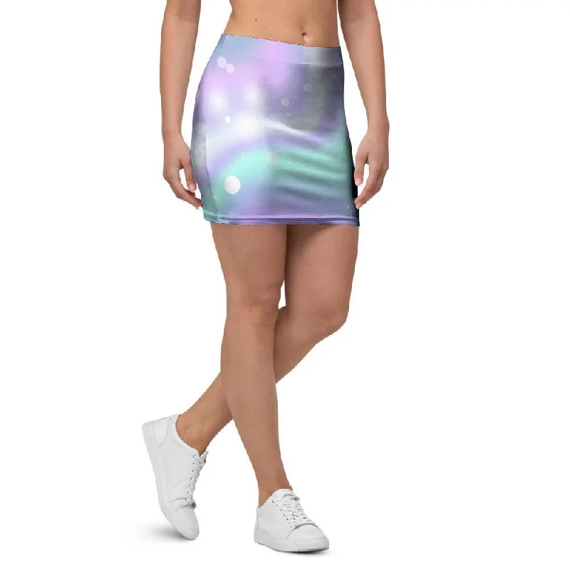 Holographic Psychedelic Mini Skirt patchwork skirt art