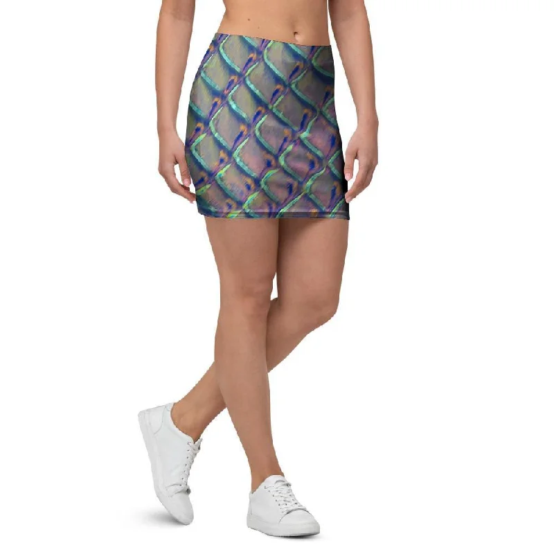 Holographic Snakeskin Print Mini Skirt summer skirt style