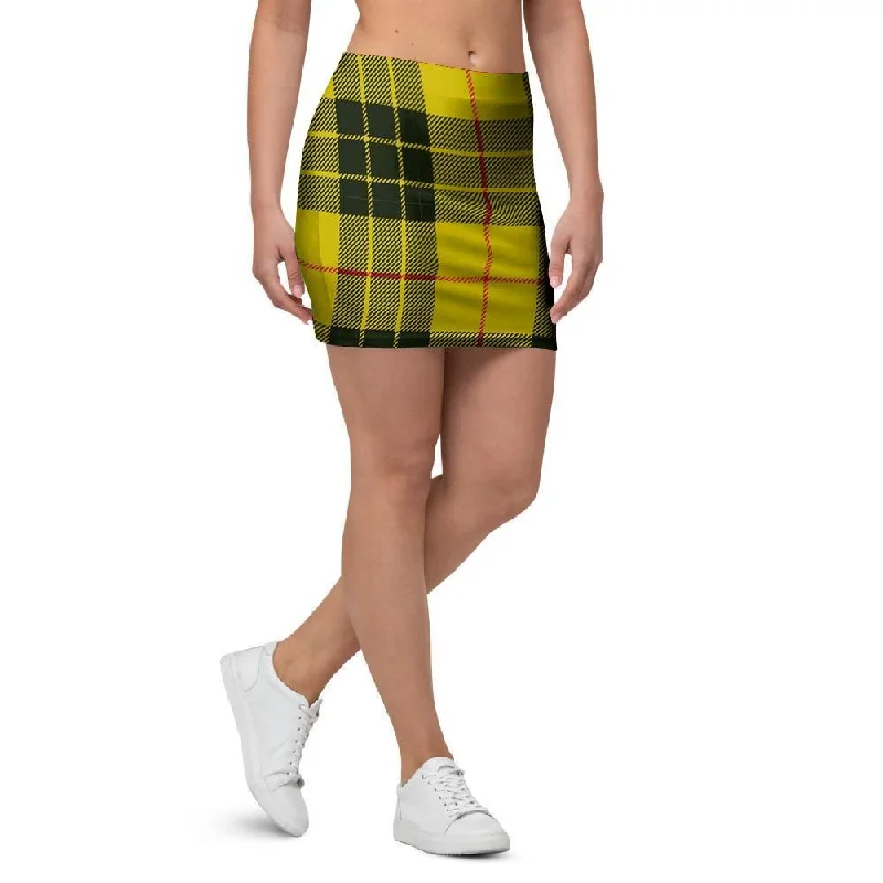 MacLeod Yellow Plaid Tartan Mini Skirt pencil skirt chic