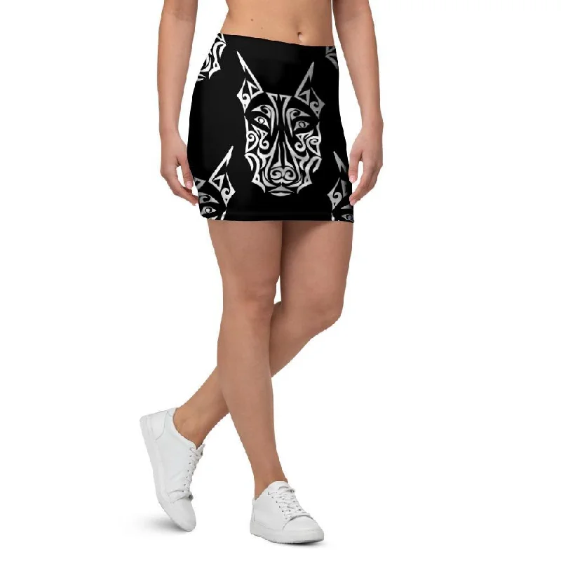 Maori Aztec Pitbull Mini Skirt lace skirt elegant