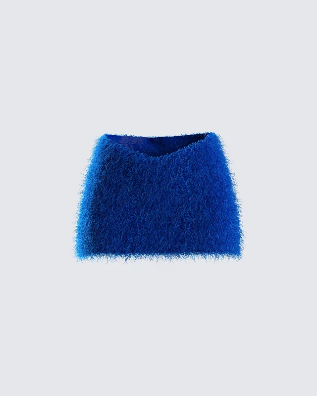 Sierra Blue Fuzzy Skirt leather skirt refined